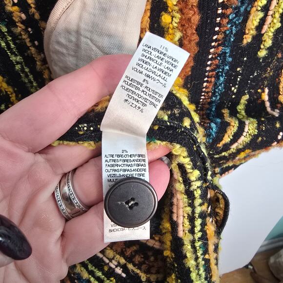 forte_forte Striped Jacquard Bouclé Long Coat Multicolor Marigold Size 0 US 2 - Picture 9 of 15